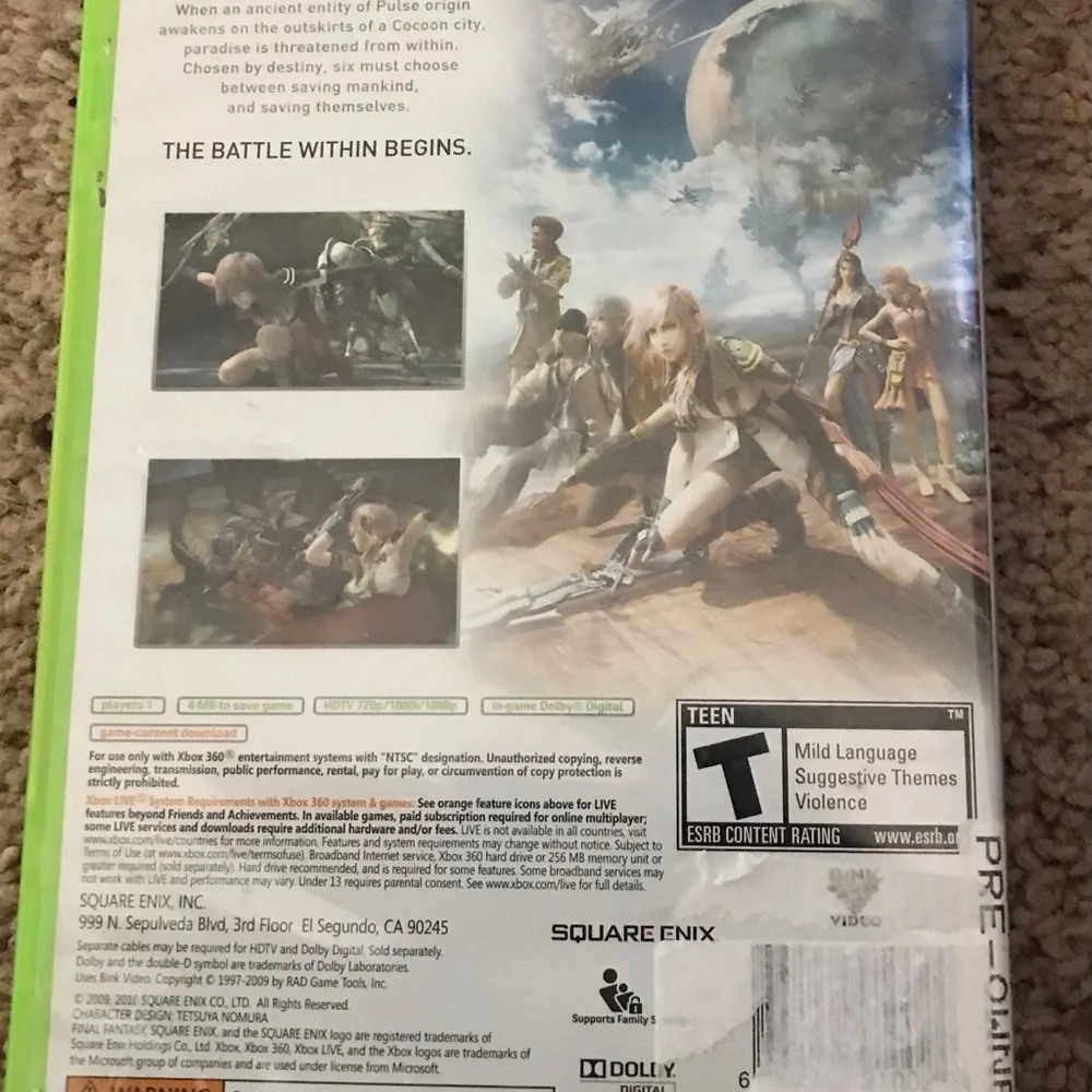 XBOX 360 Final Fantasy XIII video game